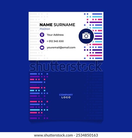 Abstract Geometric Bar Name Card Design