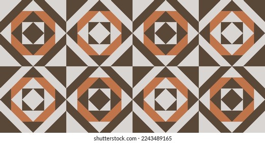 Abstract geometric barn quilt seamless pattern. Patchwork design. Vector illustration. Perfect for comforter, textiles, interior design and clothing. 