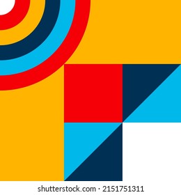 Abstract geometric bauhaus background vector minimal 20s style with figures and shapes circle, triangle. square. Human psychology and mental health concept illustration. 10 eps