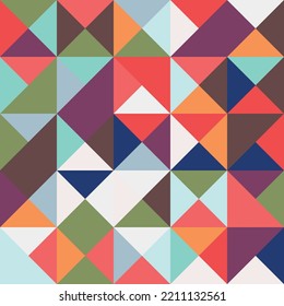 Abstraktes geometrisches Bauhaus-Muster. Vektorkreis-, Dreieck- und Vierecklinien-Farbdesign. Farbiges Bauhaus-Hintergrundmuster. 