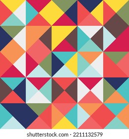 Resumen del diseño geométrico del patrón Bauhaus. Diseño de arte de color de círculo vectorial, triángulo y líneas cuadradas. Colorido patrón de fondo Bauhaus. 