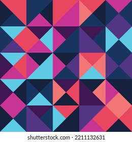 Abstract geometric Bauhaus pattern design. Vector circle, triangle and square lines color art design. Colorful Bauhaus background pattern. 