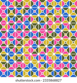 Resumen del diseño geométrico del patrón Bauhaus. Diseño de arte de color de círculo vectorial, triángulo y líneas cuadradas. Colorido patrón de fondo Bauhaus.