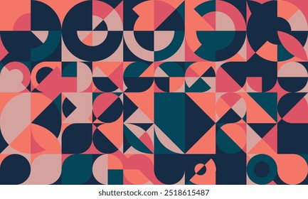 Abstract geometric bauhaus pattern modern background