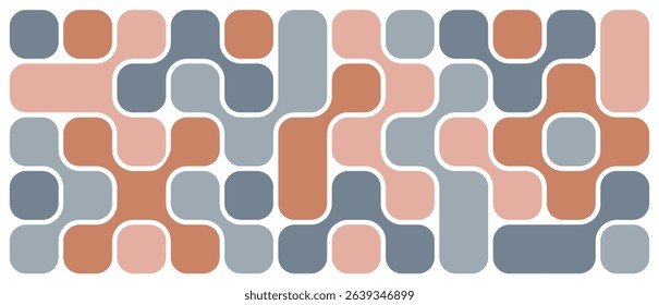 Abstract geometric bauhaus style pastel color vector pattern minimal vintage poster. Trendy Bento grid pattern background for cover design, poster, flyer, cards, catalog, brochure, ads and interior.