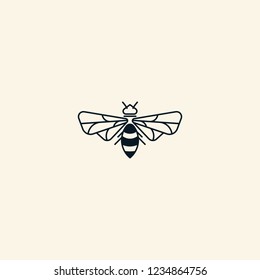 Abstract Geometric Bee simple and modern logo design vector inspiration custom logo design