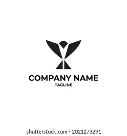 Abstract geometric bird. Can be used for company logos.