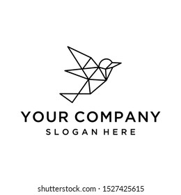 Abstract geometric bird logo design vector