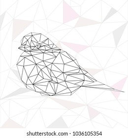 Abstract geometric bird. Scandinavian style. Vector illustration. Geometric lines silhouette isolated. Polygonal style. 