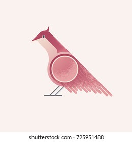 Abstract geometric bird, vector illustration, grunge design