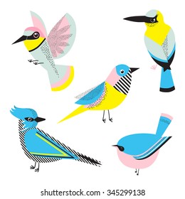 Abstract geometric birds