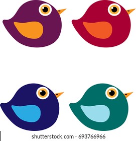 Abstract geometric birds, vector illustration