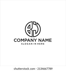abstract geometric BJ letter logo design vector