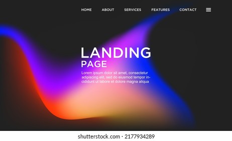 ABSTRACT GEOMETRIC BLACK BACKGROUND ELEGANT GRADIENT MESH PURPLE BLUE ORANGE COLOR DESIGN VECTOR TEMPLATE GOOD FOR MODERN WEBSITE, WALLPAPER, COVER DESIGN 