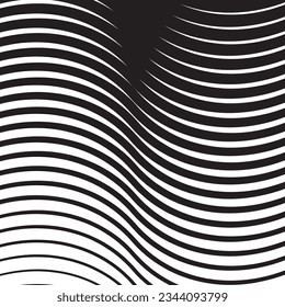 abstract geometric black big to small wave line pattern, perfect for background, wallpaper