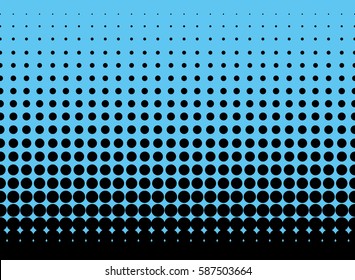 Abstract geometric black and blue graphic design print halftone pattern