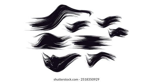 Abstract geometric black brush background 