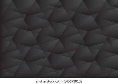Abstract geometric black color background, vector illustration