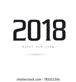 Abstract geometric black Creative happy new year 2018 colorful on modern background. Can be adapt to Brochure, Annual Report, Magazine, Poster.
