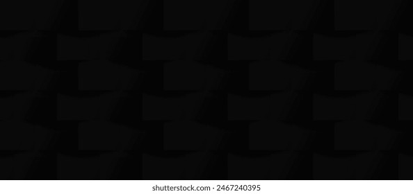 Abstract geometric black cubes wall pattern background. Square cubes banner. Vector illustration