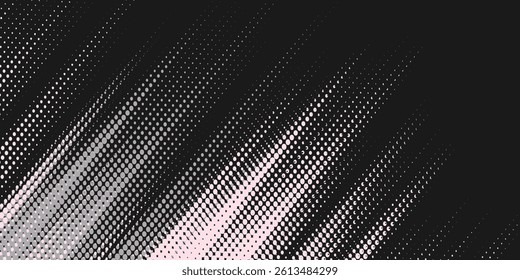 Abstract Geometric black Frame Grunge Texture With Halftone Pattern Design In Black Background