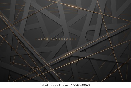 Abstract geometric black and gold background