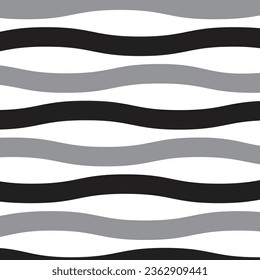 abstract geometric black grey stylish wave bold line pattern.