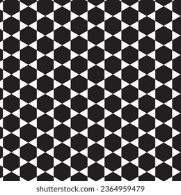 abstract geometric black hexagon pattern art.