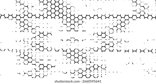 Arte de patrón de línea gruesa del pentágono negro geométrico abstracto.