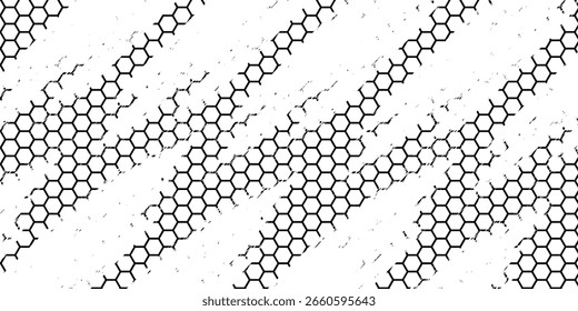 abstract geometric black pentagon thick line pattern art.