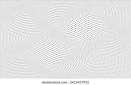 abstract geometric black polka dot wave pattern.