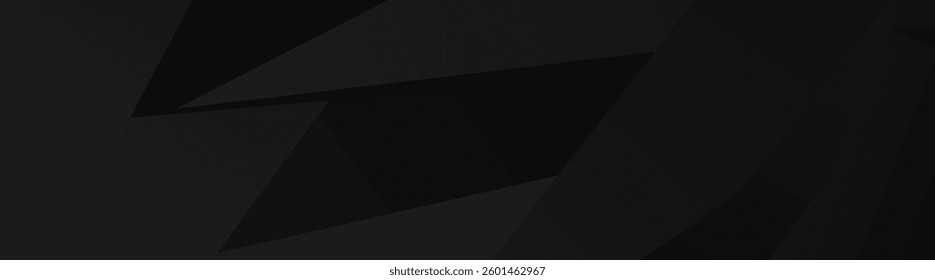 Abstract geometric black polygon background with overlapping shapes.