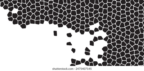 Abstract Geometric Black Polygon Mosaic Pattern Background