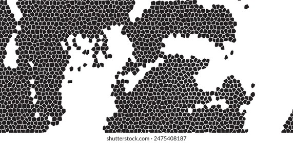Abstract Geometric Black Polygon Mosaic Pattern Background