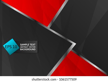 Abstract geometric black and red color, Modern design background with copy space, Vector illustration