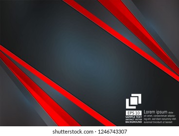 Abstract geometric black and red color background with copy space for your business modern design, vector illustration