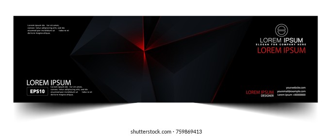 Abstract geometric black and red color technology modern futuristic flayer, vector illustration.