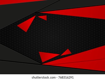 Abstract geometric Black and Red stripes with copy space for Business Concept, vector illustration background