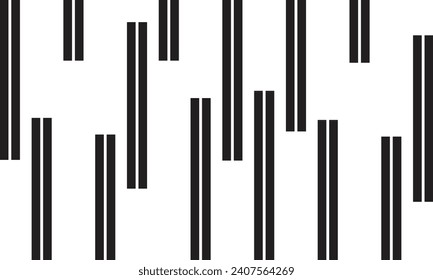 abstract geometric black vertical double line pattern art.