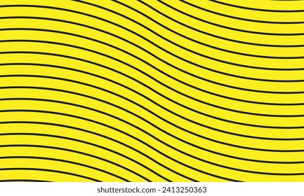 patrón de línea delgada de onda geométrica abstracta en amarillo.