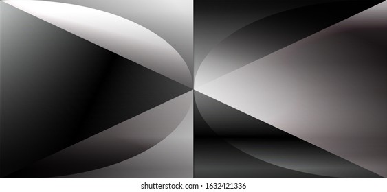 Abstract geometric black and white background. Vector.