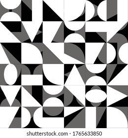 fondo blanco negro geométrico abstracto con cuadrado triángulos redondeo gradiente impresión textual