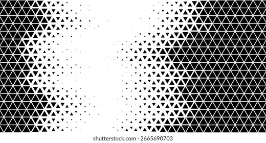 Abstrato geométrico preto e branco deco arte meio-tom hexagone e triângulo padrão de impressão
