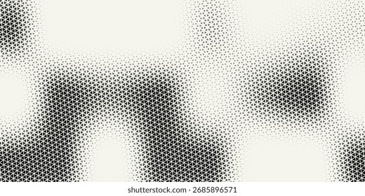 Abstrato geométrico preto e branco deco arte meio-tom hexagone e triângulo padrão de impressão