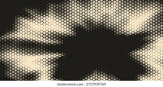 Abstractas geométrico en blanco y negro Deco Art Halftone hexágono y triángulo patrón de impresión