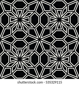Abstract geometric black and white deco art pillow mosaic pattern