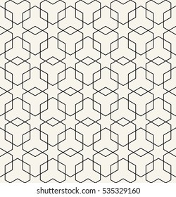 Abstract Geometric Black And White Deco Art Hexagon Pattern