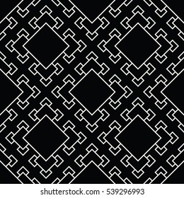 Abstract geometric black and white deco art square pattern background 