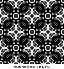 Abstract geometric black and white deco art pillow mosaic pattern