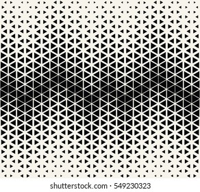 Abstract geometric black and white deco art halftone hexagone  and triangle print pattern